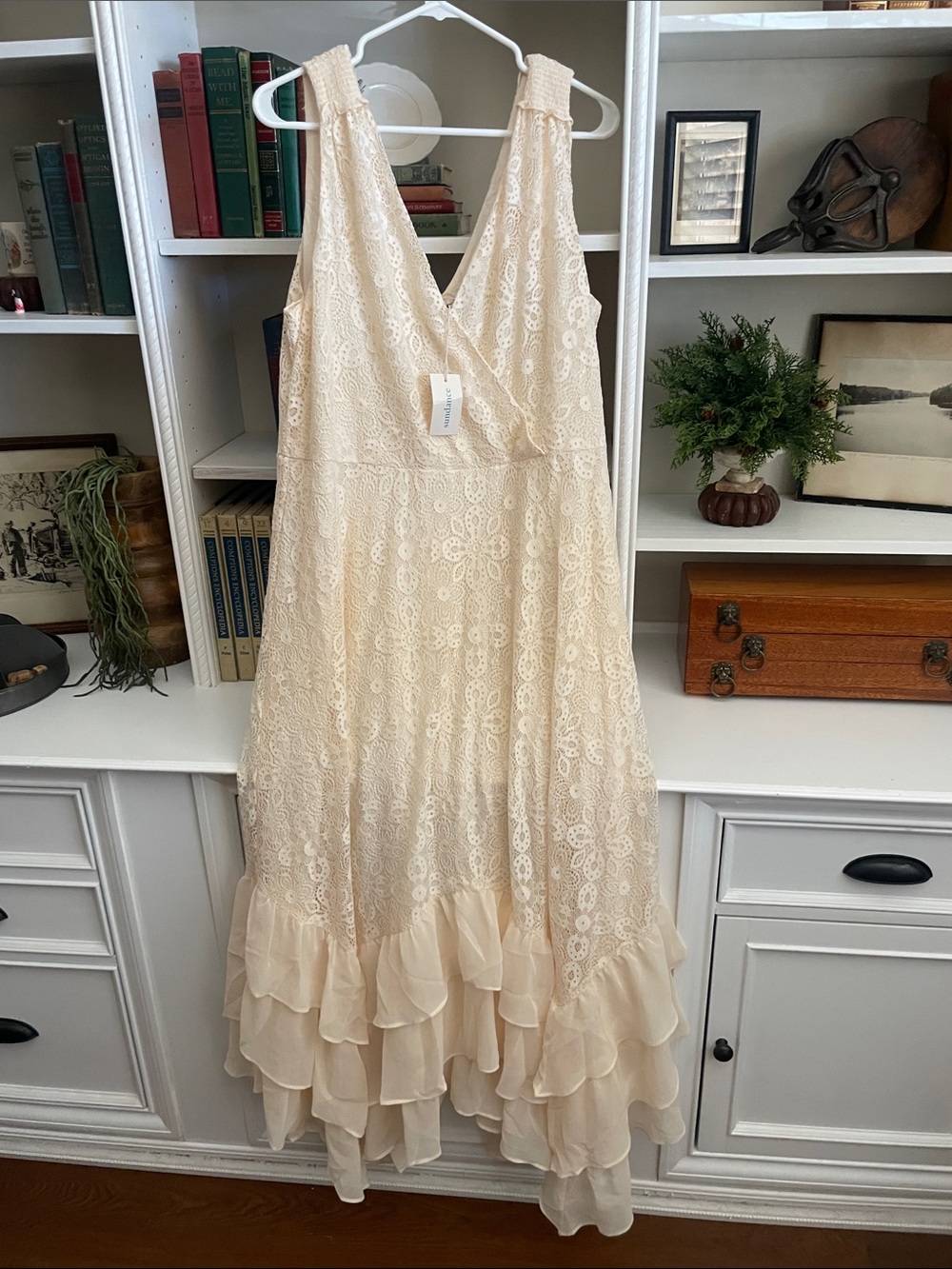 NWT Sundance champs de fluer ivory lace dress